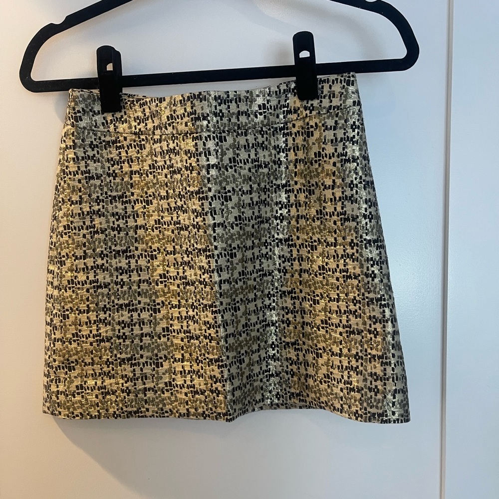 H&M Gold and Black Mini Skirt